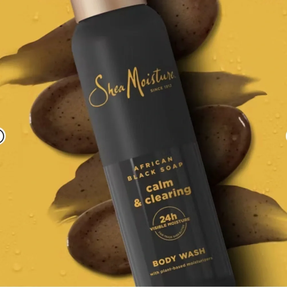 SHEA MOISTURE Body Wash Calm & Clearing African Black Soap 3oz NIP